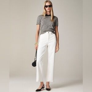 NWT J. Crew White High-Rise Slim-Wide Jean in 1996 semi-stretch Size 31